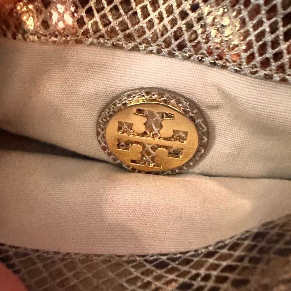 Tory Burch Metallic Snake Print Clutch - Picture 4 of 7